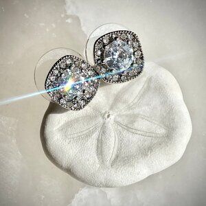 Sparkly CZ Pierced Earring Studs